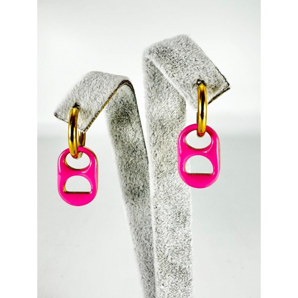 Gold Taşlı Pembe Küpe Gold Taşlı Pembe Küpe